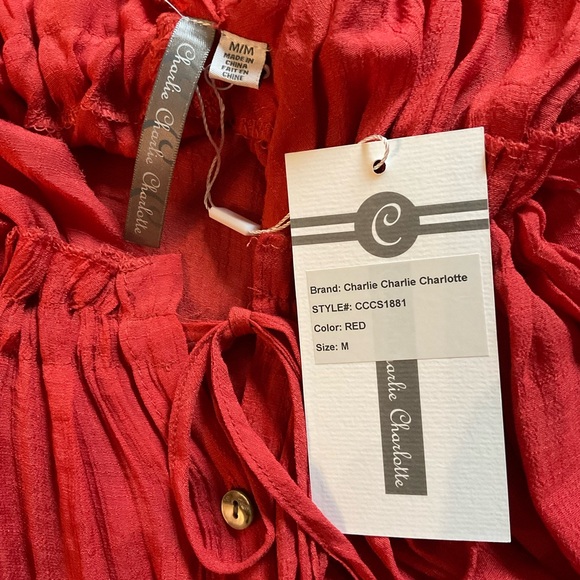 COPY - Charlie Charlie Charlotte women’s red maxi boho beach dress Size Medium - Picture 8 of 15